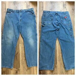 Dickies Men's Carpenter Blue Jeans, Distressed, Typical Wear, 40x30